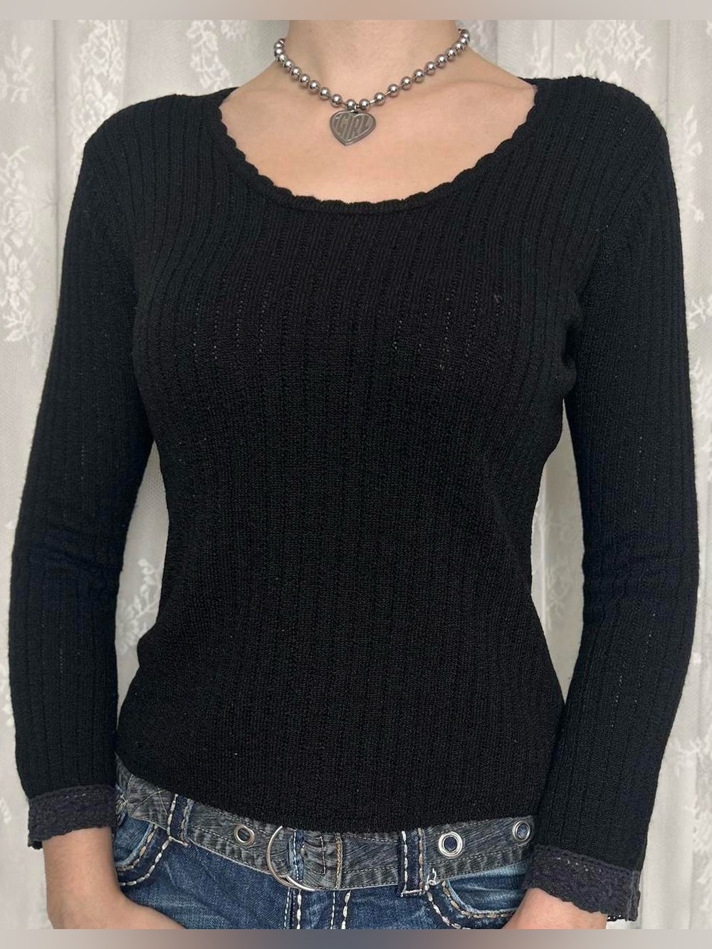 Vampy Whimsygoth Black Knit Sweater
